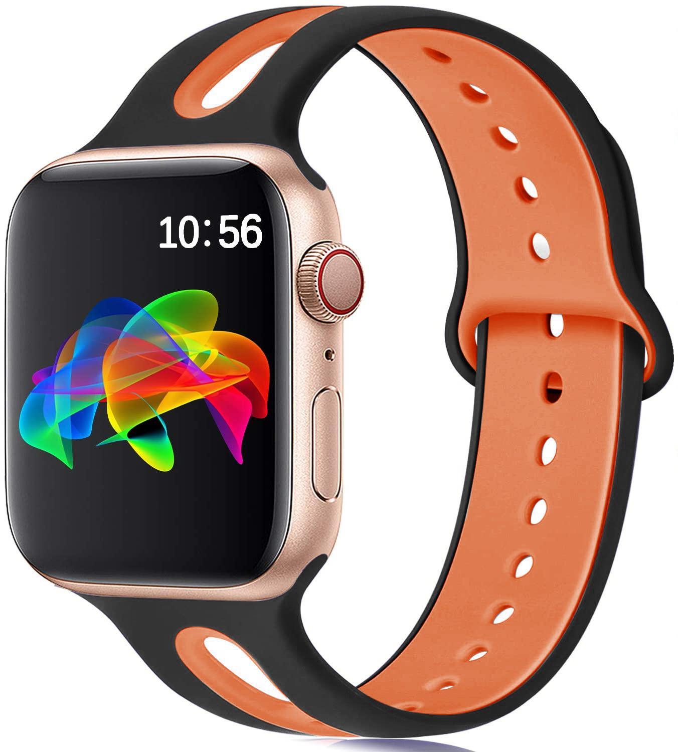 Compatible with Apple, Suitable For Iwatch Strap 6-hole Silicone Strap