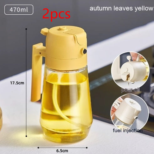 470ML Glass Olive Oil Sprayer & Dispenser – 2-in-1 Spray & Pour Bottle