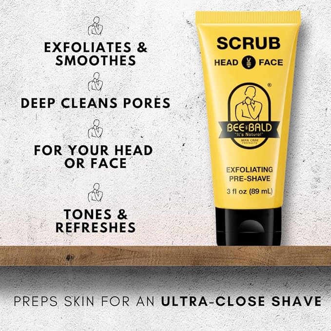 Bee Bald Scrub Head & Face Exfoliating Pre-Shave 89 ml