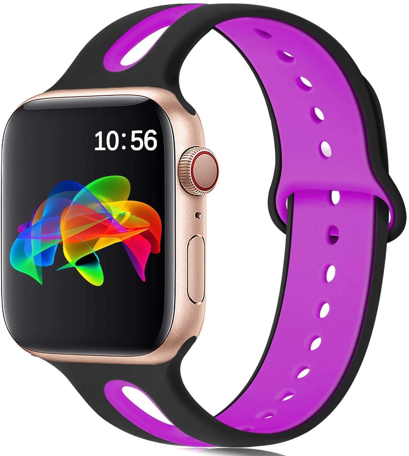 Compatible with Apple, Suitable For Iwatch Strap 6-hole Silicone Strap