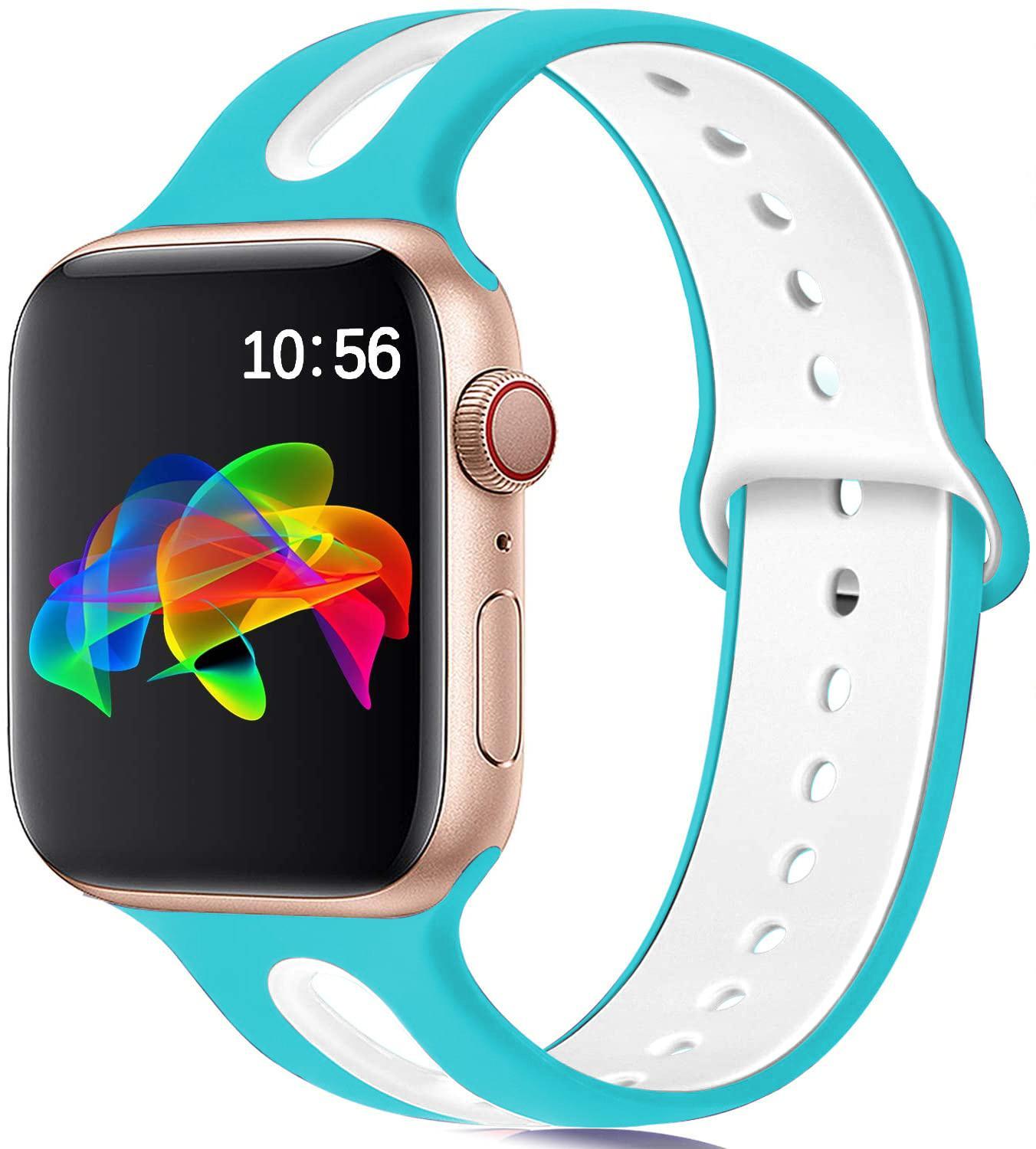Compatible with Apple, Suitable For Iwatch Strap 6-hole Silicone Strap
