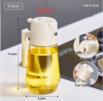 470ML Glass Olive Oil Sprayer & Dispenser – 2-in-1 Spray & Pour Bottle