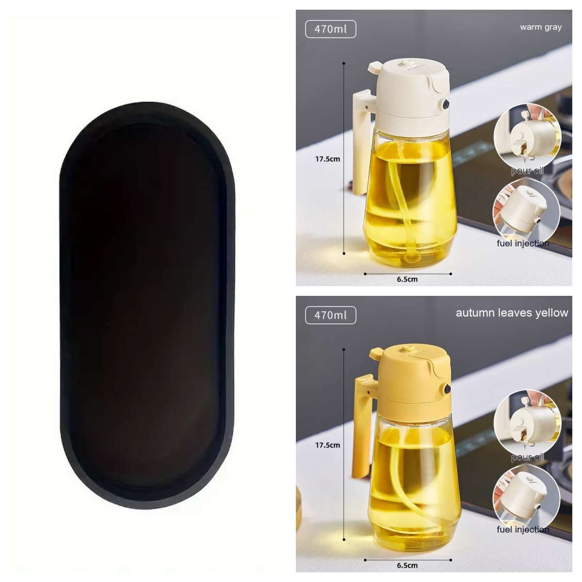 470ML Glass Olive Oil Sprayer & Dispenser – 2-in-1 Spray & Pour Bottle