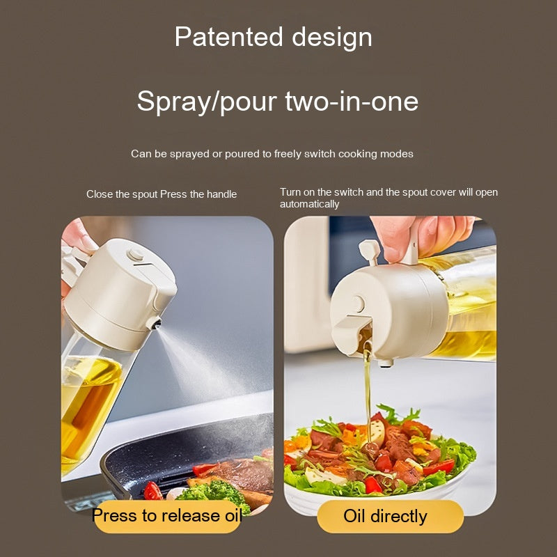 470ML Glass Olive Oil Sprayer & Dispenser – 2-in-1 Spray & Pour Bottle