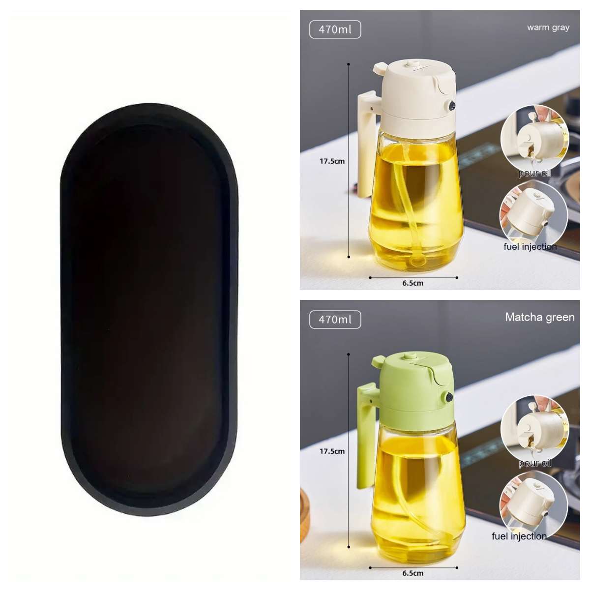 470ML Glass Olive Oil Sprayer & Dispenser – 2-in-1 Spray & Pour Bottle