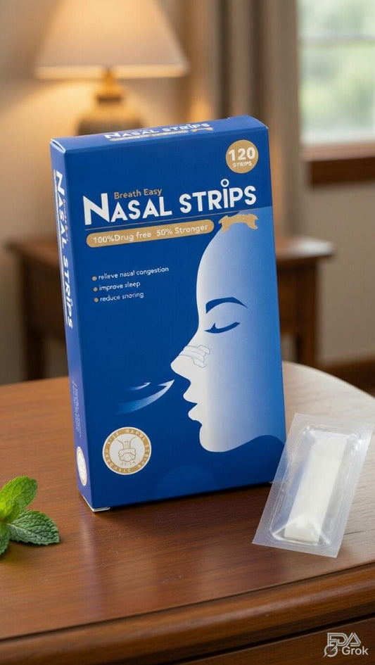 Premium & Benefit-Heavy120 Extra Strength Nasal Strips | 100% Drug-Free, Reduces Snoring, Relieves Congestion, Improves Sleep