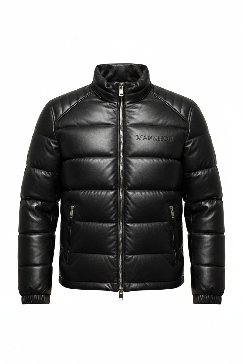Lambskin Leather Puffer Jacket – Classic Black | Genuine Leather