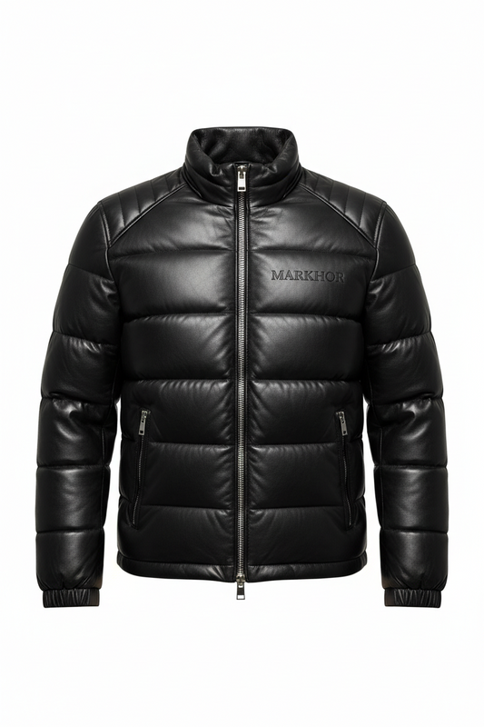 Lambskin Leather Puffer Jacket – Classic Black | Genuine Leather
