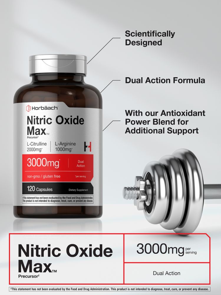 Nitric Oxide Max 3000mg | 120 Capsules