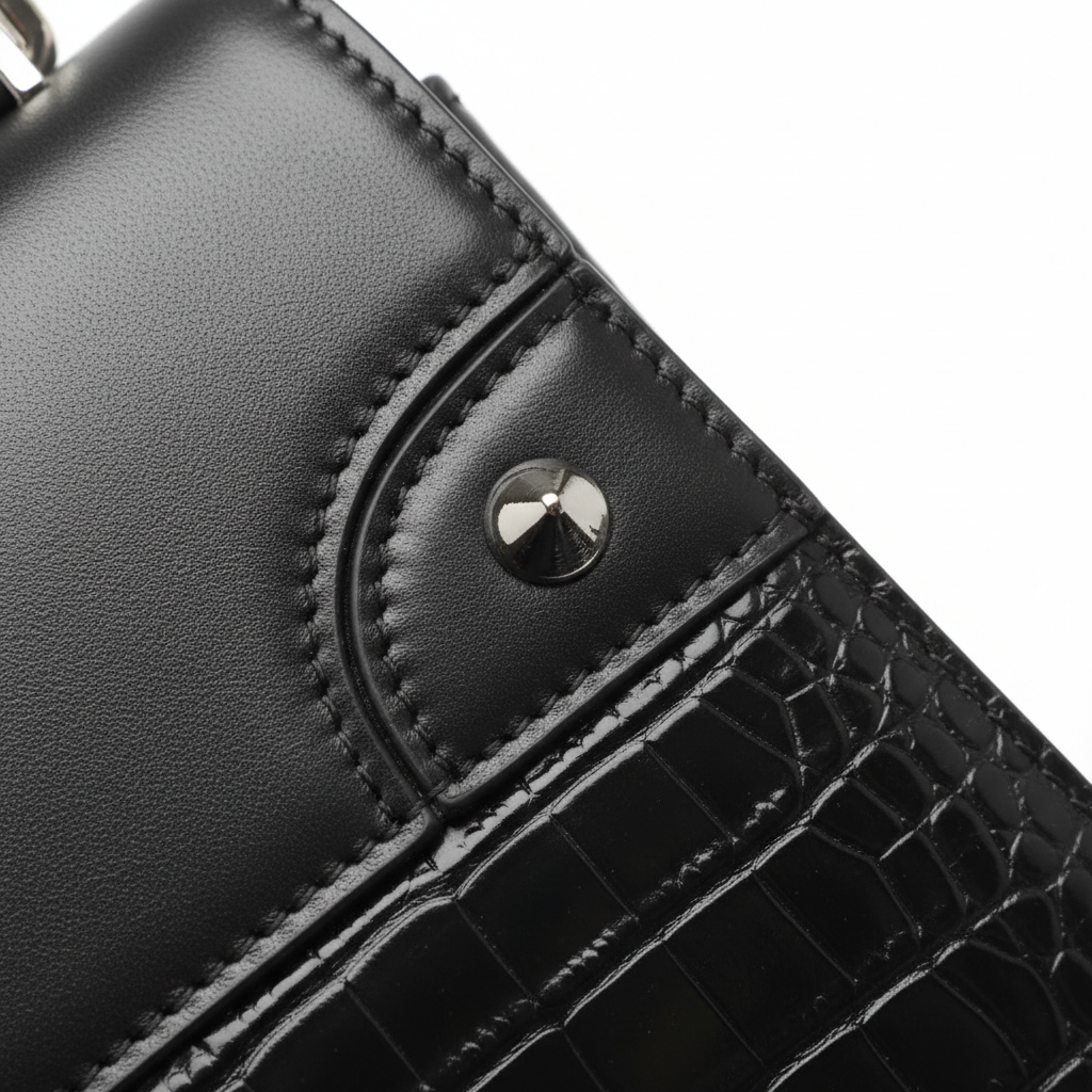 LS02 Texture Detail - Smooth & Croc Embossed Leather