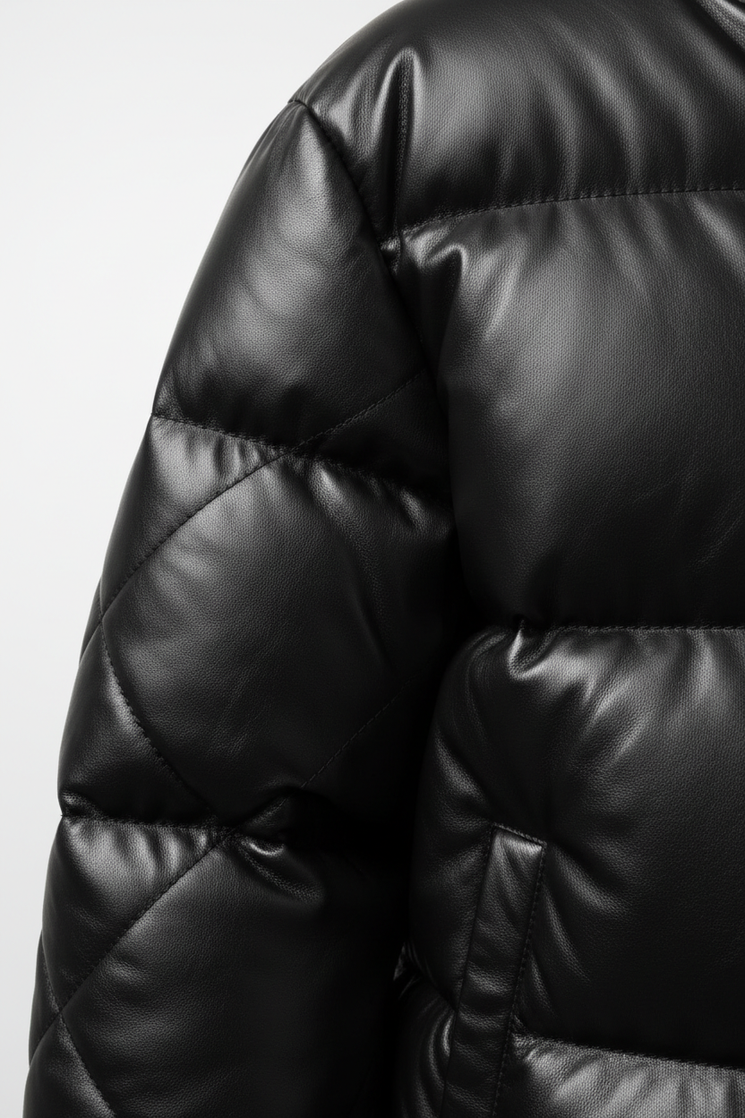 Lambskin Leather Puffer Jacket – Classic Black | Genuine Leather