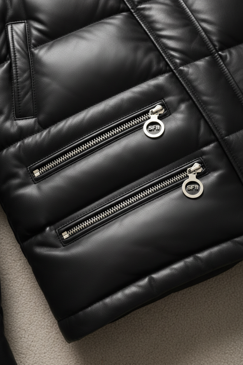 Lambskin Leather Puffer Jacket – Classic Black | Genuine Leather