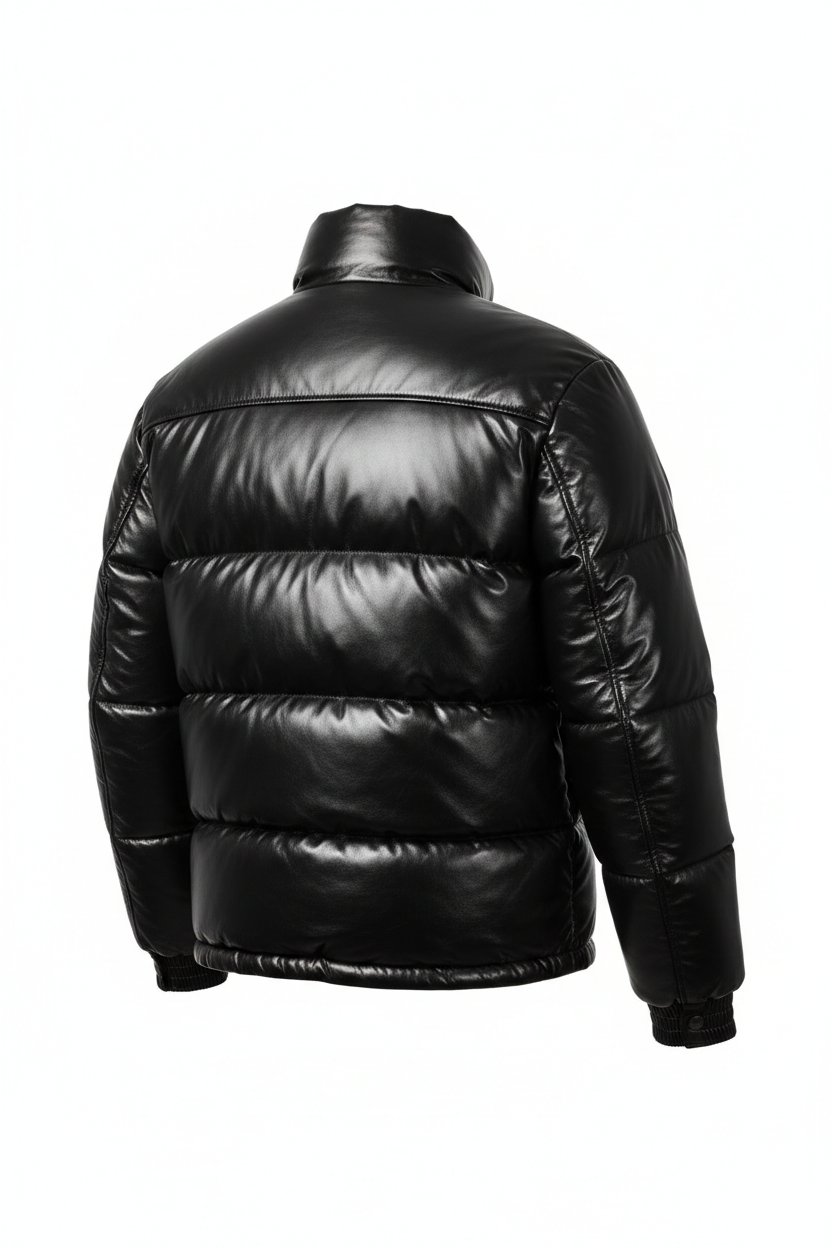 Lambskin Leather Puffer Jacket – Classic Black | Genuine Leather